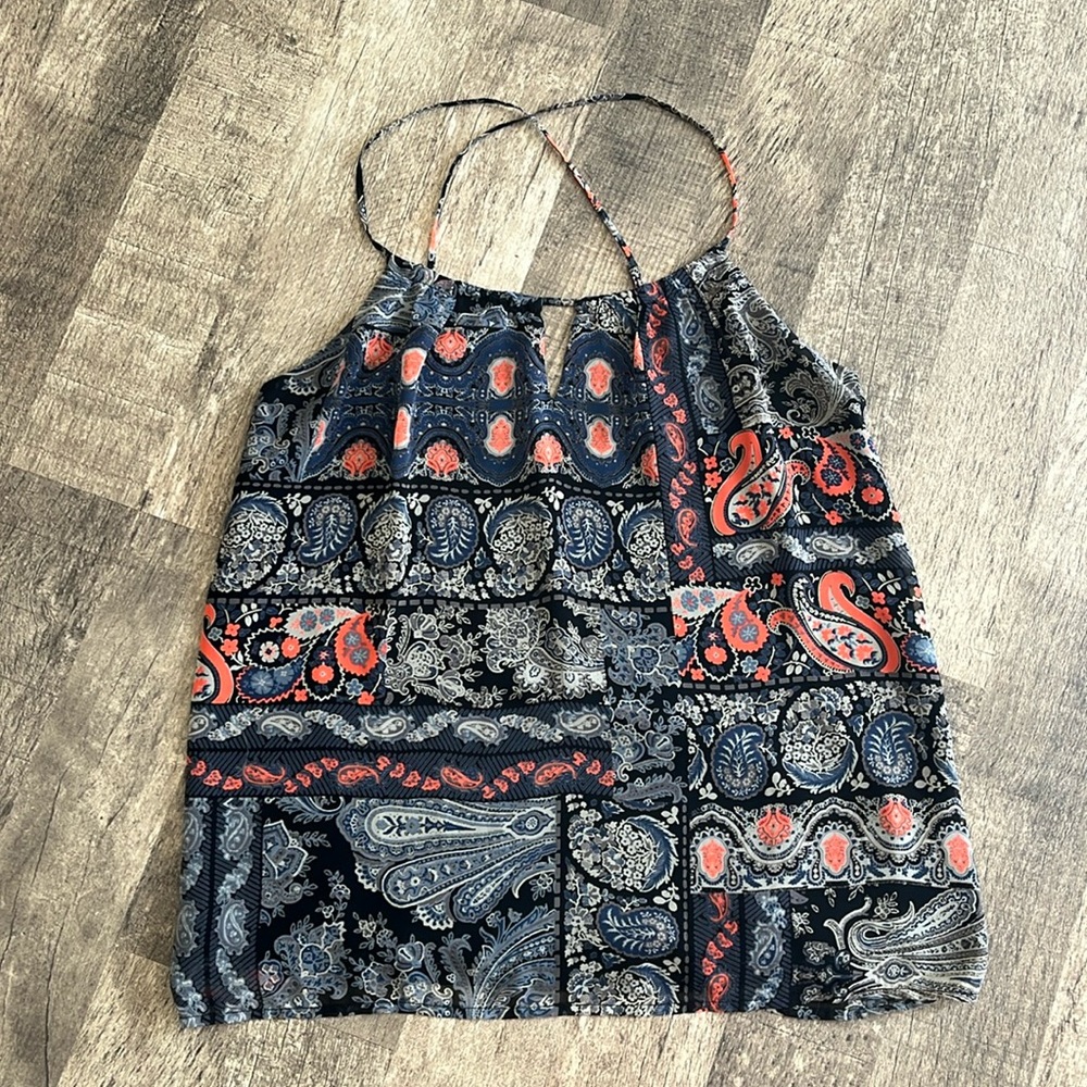 Anna Grace paisley strappy tank
